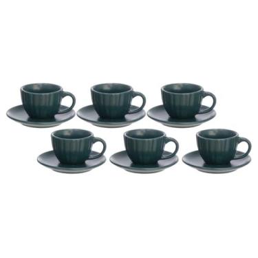 Imagem de Jogo De 6 Xícaras De Cerãmica Com Pires Café Chá 90ml - Haüskraft, Ver