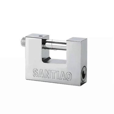 Imagem de Cadeado retangular de 60 mm anti-corte e antifuro com 3 chaves