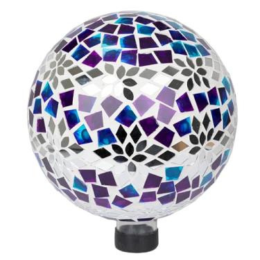 Imagem de Alpine Corporation HMD218 Mosaico espelhado padrão floral globos olhando, multicoloridos