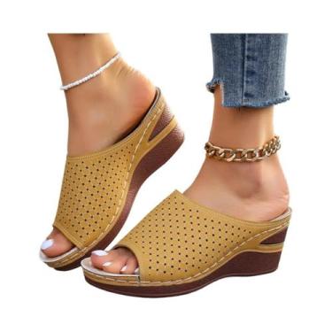 Imagem de Sandálias Femininas De Verão Com Salto Grosso, Estilo Boêmio, Elegante