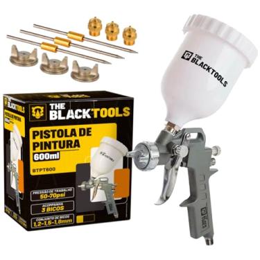 Imagem de Pistola Pintura Gravidade 600ml 3 Bicos 1.2 1.5 1.8 Btpt600 Profissional The Black Tools