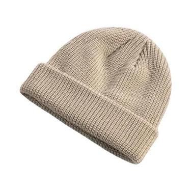 Imagem de Gorro De Inverno Unissex Quente E Tricotado, Cor Sólida, Para Meninos,