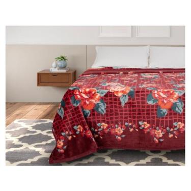 Imagem de Cobertor Casal Jolitex Poliéster Dyuri Plus Tiete Vinho, Vinho, Casal