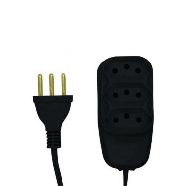 Imagem de Extensão Elétrica Tripla Extensão Tripla 8 Metros 3P10A 8M 10A Econômica Preto Ilumi Materiais