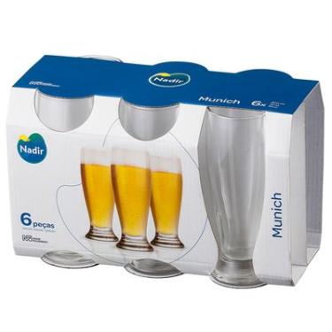 Imagem de Jogo de Copos Vidro 300ml Nadir Munich Tulipa Chopp Cerveja 6 Peças