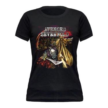 Imagem de Camiseta Baby Look Avenged Sevenfold Stamp Feminina em Algodão Manga Curta-Feminino