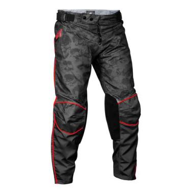 Imagem de Calça de Motocross Infantil Pro Tork Fast , Chumbo, Vermelho, 12