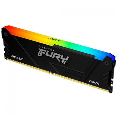 Imagem de Memória RAM Kingston Fury Beast, RGB, 8GB, 3600MHz, DDR4, CL17, Preto - KF436C17BB2A/8-...