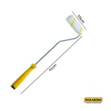 Imagem de KIT Rolo Pintura AntiRespingo 10cm Cabo Longo + 4 Refil - Paraboni