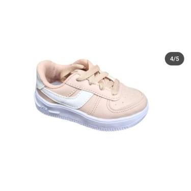 Imagem de Tênis Infantil Feminino e Masculino Pees Kids 1120, Branco, Rose, 34