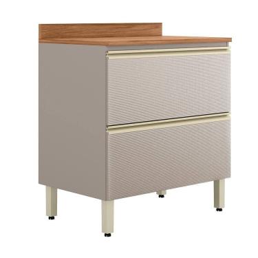 Imagem de Balcão de Cozinha Proença D9118 80 cm 1 Porta 1 Gaveta com Tampo Nogueira Nude Prime Tx - Demartêz