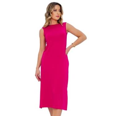 Imagem de Vestido Midi Feminino Soltinho Malha de Viscose Elegante - IV STORE, P