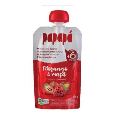 Imagem de Papinha Orgânica Doce Pouch Morango E Maça Papapá 100g