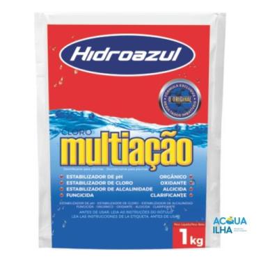 Imagem de Cloro Para Piscina Tratamento Hidroazul Granulado Multiação 1Kg