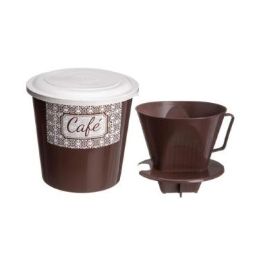 Imagem de Coador De Café Kit E Suporte Pote Para Café Conjunto Casa - Miabr Util