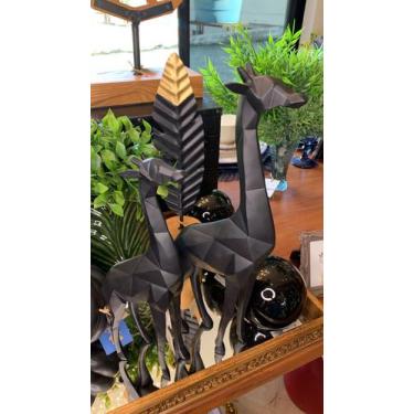 Imagem de Escultura Girafa Em Poliresina Preta- MART
