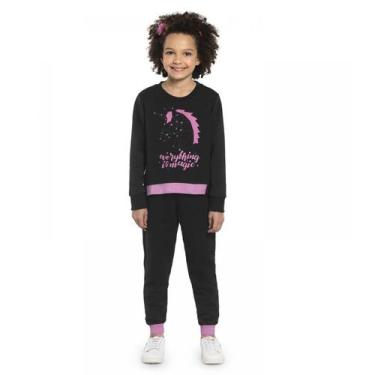 Imagem de Calça Jogger Infantil Moletom cordão - Rovitex, 14, Preto