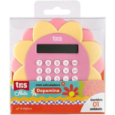 Imagem de Calculadora de Bolso TRIS Dopamina FLOR com 8 Dígitos e Bateria Alcali