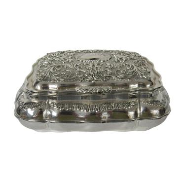 Imagem de Porta Joias Retrô Zamac Prateado - 13x11x5cm - Guarde Suas Joias com Estilo - Porta Jóia Charmoso - Luxo com Elementos Clássicos!