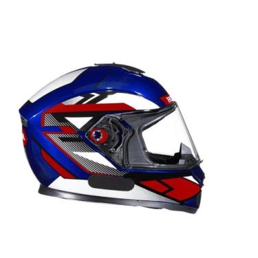 Imagem de Capacete Honda HF3 2 FAN 2025 Azul com Vermelho acabamento brilhante T