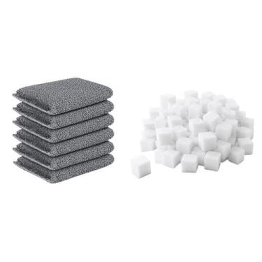 Imagem de Kit Esponja Melamina 60 Un + Esponja Poliester 6 Un - OIKOS
