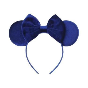 Imagem de Tiara De Veludo Com Orelhas De Rato Para Meninas, Faixa De Cabelo Maci