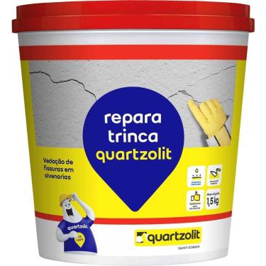 Imagem de Massa Acrílica Repara Trinca 31144.14.34.0533 Pronta para Uso com Espátula Metálica Branco Quartzolit 1,5KG