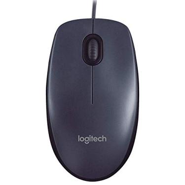 Imagem de Mouse óptico ergonômico com fio USB para laptop desktop PC Logitech M90