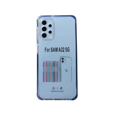 Imagem de Capa Case Anti Impacto Proteção com Proteção na Câmera Compatível para Samsung Galaxy A32 5g com Tela de 6.5" (Borda Azul)