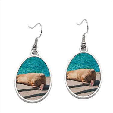 Imagem de Brinco de morsa - Brincos pendentes para meninas - Presente de festa de aniversário dos namorados