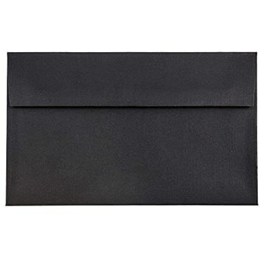 Imagem de Envelopes de linho preto de papel da JAM, 50 Per Pack, A10
