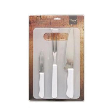 Imagem de Jogo Conjunto Facas Churrasco Cozinha Legumes Garfo Tábua