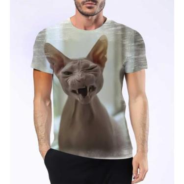 Imagem de Camisa Camiseta Gato Raça Sphynx Sem Pelos Felino Pet Hd 2 - Estilo Kr