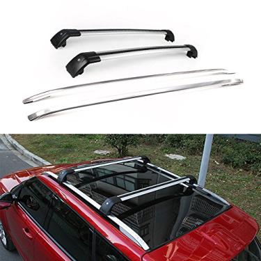 Imagem de UDP 4 peças de suportes de teto crossbars kits adequados para Land Rover Range Rover Evoque L358 2011-2019 Bagagem Trilho Barra Lateral Barras Transversais Prata