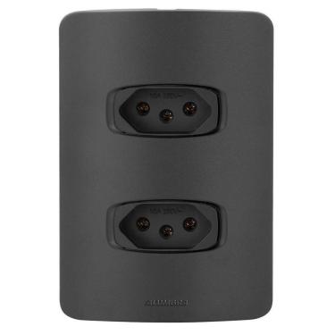 Imagem de Conj. 1 Tomada 10A + 1 Tomada 20A Alumbra Gracia Black Maxx