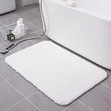 Imagem de SHENGANG Tapete de banho Tapete de banho de fibra superfina tapete higiênico antiderrapante banheiro lavatório quarto tapetes de área de piso, branco, 40x120 cm