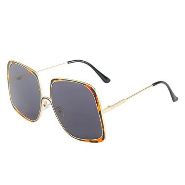 Imagem de Óculos de sol de armação grande Steampunk pintura personalizada metal óculos quadrados líquido vermelho mesmo óculos de sol, 3, tamanho único