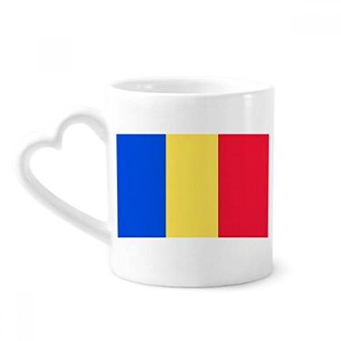 Imagem de Caneca com bandeira nacional da Romênia Europa país caneca café cerâmica copo de coração de vidro