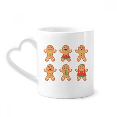 Imagem de Biscoito de gengibre masculino caneca de Natal café cerâmica copo de coração de vidro