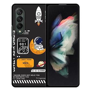 Imagem de Adorável e engraçado astronauta para Samsung Galaxy Z Fold 4 5G Z Fold 3 Hard PC Phone Case, FOLD, BKB11, para Samsung Z Fold3 5G