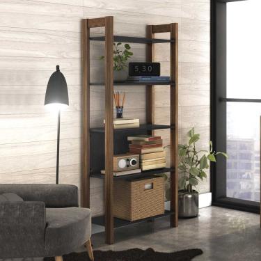 Imagem de Closet 5 prateleiras AZ1005 preto/nogal - tecno mobili