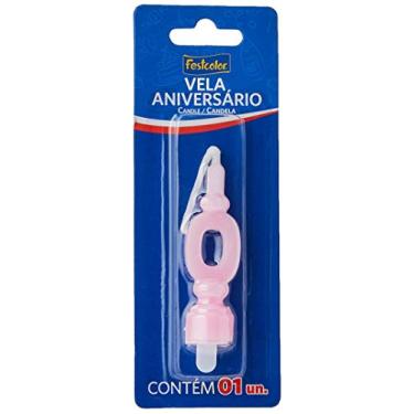 Imagem de Vela Para Aniversario N.00 Rosa - Caixa com 10 Unidade(s), Festcolor, 104973, Rosa