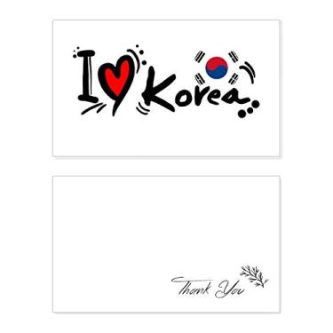 Imagem de I Love Korea Palavra Bandeira Love Heart Ilustration Cartão de agradecimento Aniversário Papel Saudações Casamento Apreciação