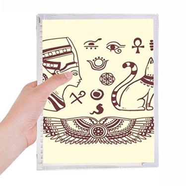 Imagem de Caderno Egito Abstrato Faraó Preto Padrão Gato Folhas Soltas Diário Recarregável Diário Papelaria