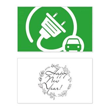 Imagem de Veículos grandes plug energéticos protegem o meio ambiente festival de ano novo cartão felicitações Bless mensagem presente