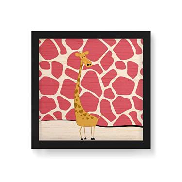 Imagem de Arte Maníacos Quadro Decorativo em Madeira Girafinha - 30x30cm (Moldura caixa em laca preta)