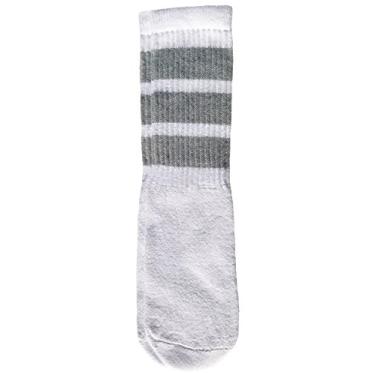 Imagem de Meias SkaterSocks de 35,5 cm para crianças, White /Grey Stripes Style 1, 14