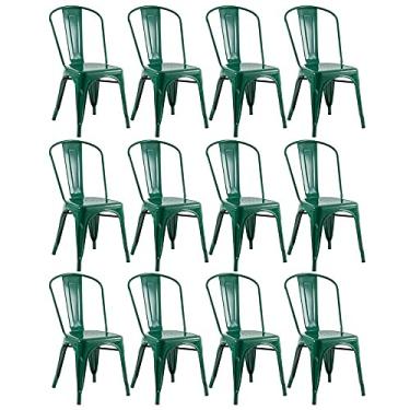 Imagem de Loft7, Kit 12 cadeiras Iron Tolix design industrial Verde escuro