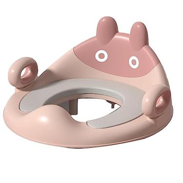 Imagem de Assento de Vaso Sanitário de Treinamento para Bebês Com Proteção contra Respingos e Alças Cadeira de Banheiro para Meninos e Meninas (Rosa)