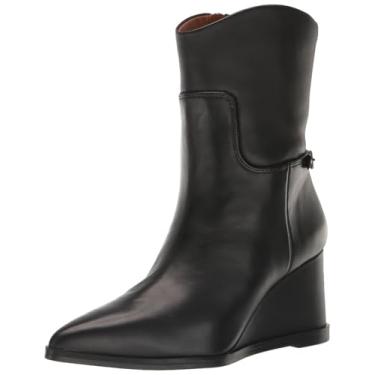 Imagem de Franco Sarto Bota feminina Etta bico fino anabela cano curto, Couro preto, 8